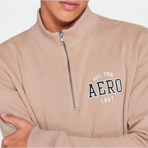 Aeropostale Aero 1987 Quarter-Zip Mock Pullover Sweatshirt Size XS - Picture 4 of 7